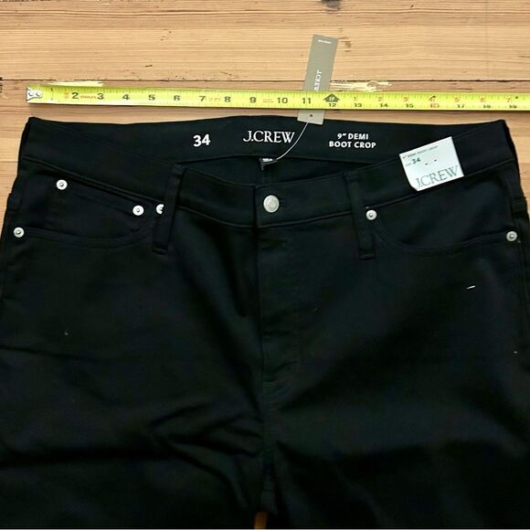 J. Crew 9” Demi-boot crop jean in Stay Black Wash. Size 34. NWT. - Picture 8 of 13
